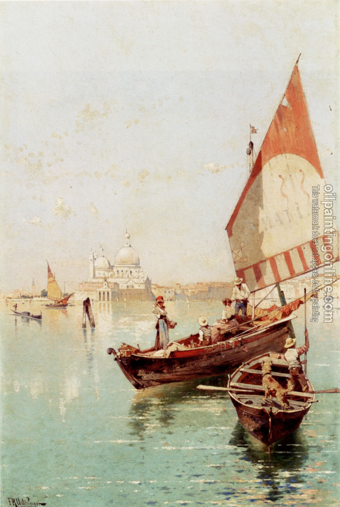 Unterberger, Franz Richard - Sailboat In A Venetian Lagoon